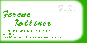 ferenc kolliner business card